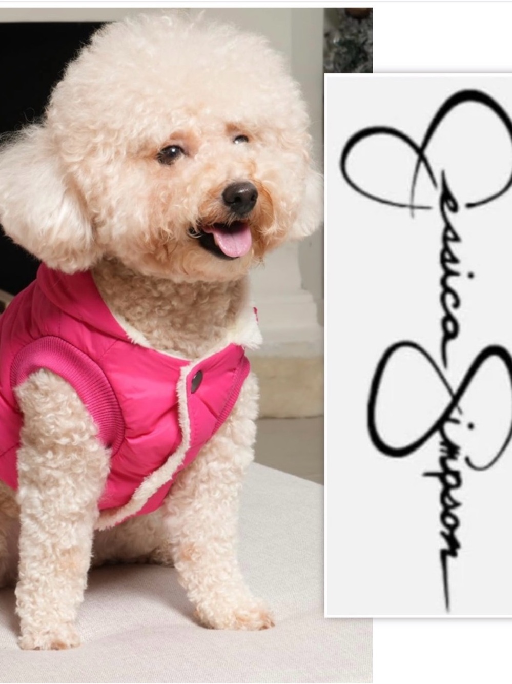 Jessica Simpson Pink Quilted Pet Puffer Jacket